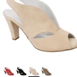 Eric Michael Beige Peep-Toe Heels